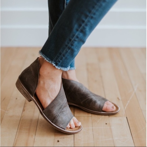 Free People Shoes - Free People Mont Blanc Open Toe Flats Gray